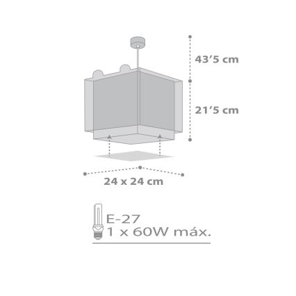 Dalber 64572 - Bērnu lustra LITTLE TEDDY 1xE27/60W/230V