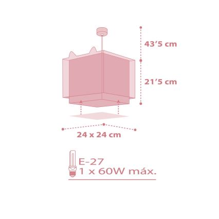 Dalber 64582 - Bērnu lustra LITTLE FOX 1xE27/60W/230V