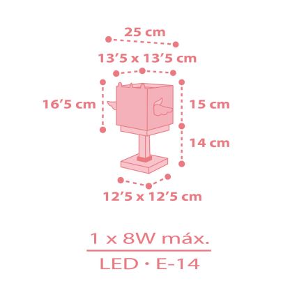 Dalber 64591 - Bērnu lampiņa LITTLE UNICORN 1xE14/8W/230V