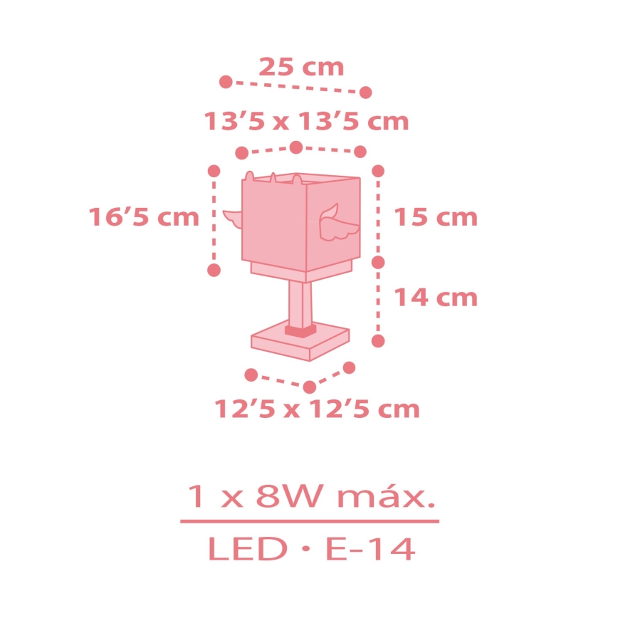 Dalber 64591 - Bērnu lampiņa LITTLE UNICORN 1xE14/8W/230V