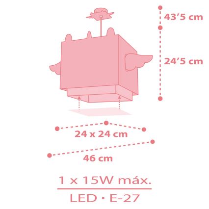 Dalber 64592 - Bērnu lustra LITTLE UNICORN 1xE27/15W/230V