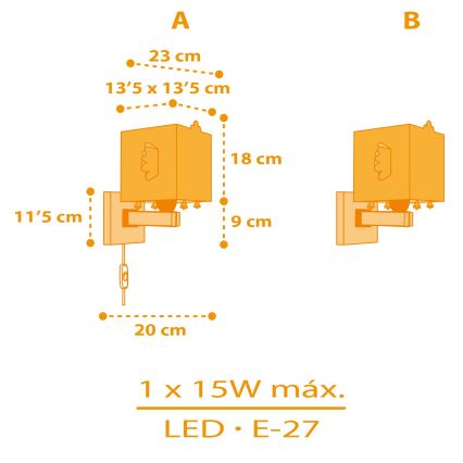 Dalber 64649 - Bērnu sienas lampa LITTLE CHICKEN 1xE27/15W/230V