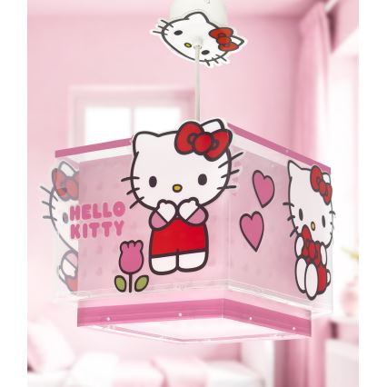 Dalber 73262 - HELLO KITTY bērnu lustra 1xE27/15W/230V rozā