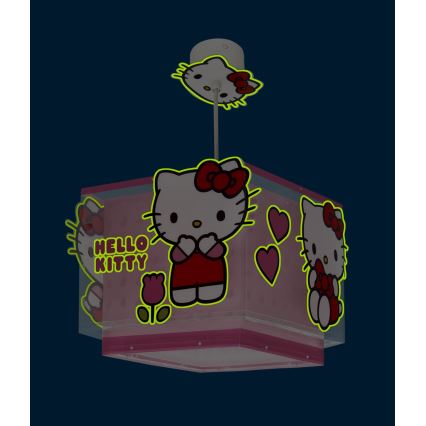 Dalber 73262 - HELLO KITTY bērnu lustra 1xE27/15W/230V rozā
