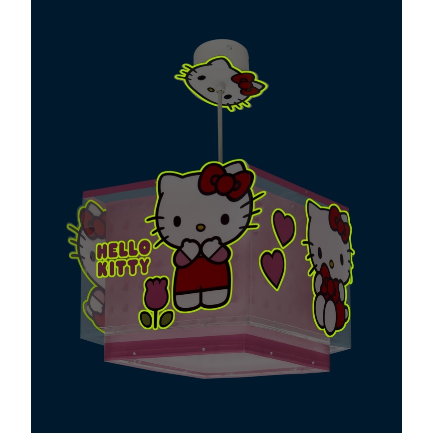 Dalber 73262 - HELLO KITTY bērnu lustra 1xE27/15W/230V rozā