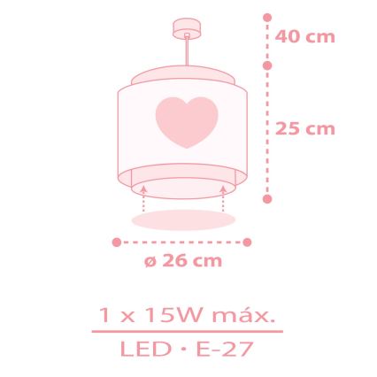 Dalber 76012S - Bērnu lustra BABY DREAMS 1xE27/15W/230V rozā