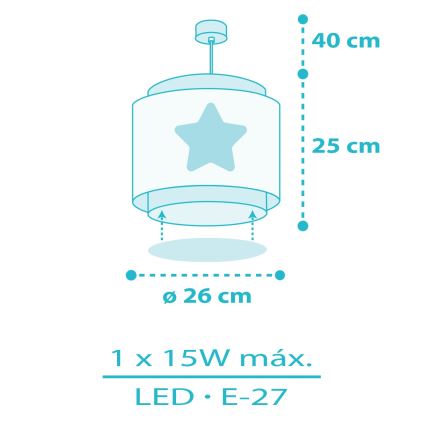 Dalber 76012T - Bērnu lustra BABY DREAMS 1xE27/15W/230V zila