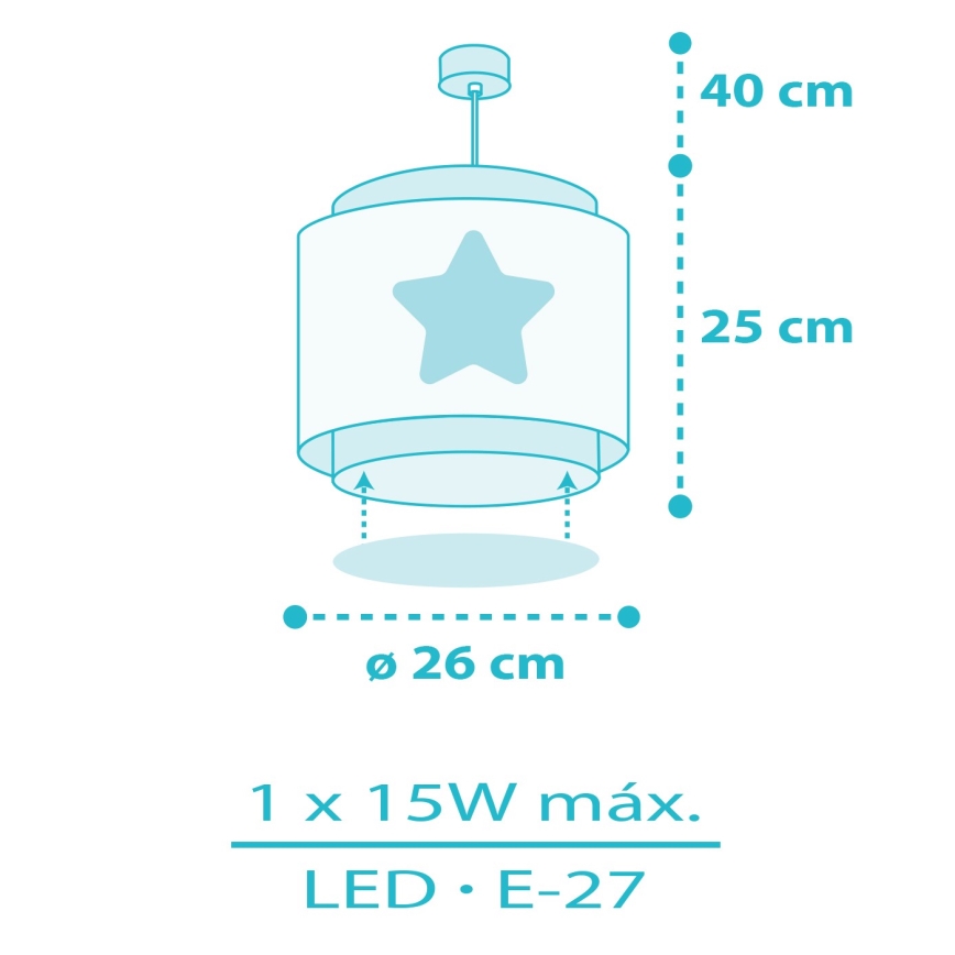Dalber 76012T - Bērnu lustra BABY DREAMS 1xE27/15W/230V zila