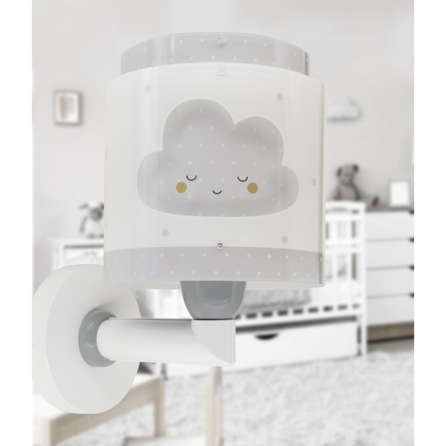 Dalber 76019E - Bērnu sienas lampa BABY DREAMS 1xE27/15W/230V pelēka