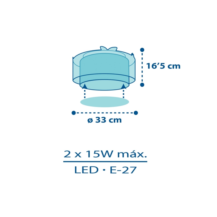 Dalber 76116 - Bērnu griestu lampa JUNGLE 2xE27/15W/230V