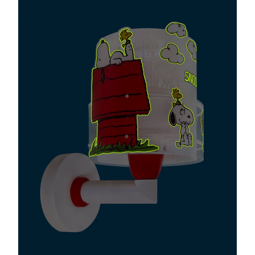 Dalber 76309 - Bērnu sienas lampa SNOOPY 1xE27/15W/230V balta/sarkana