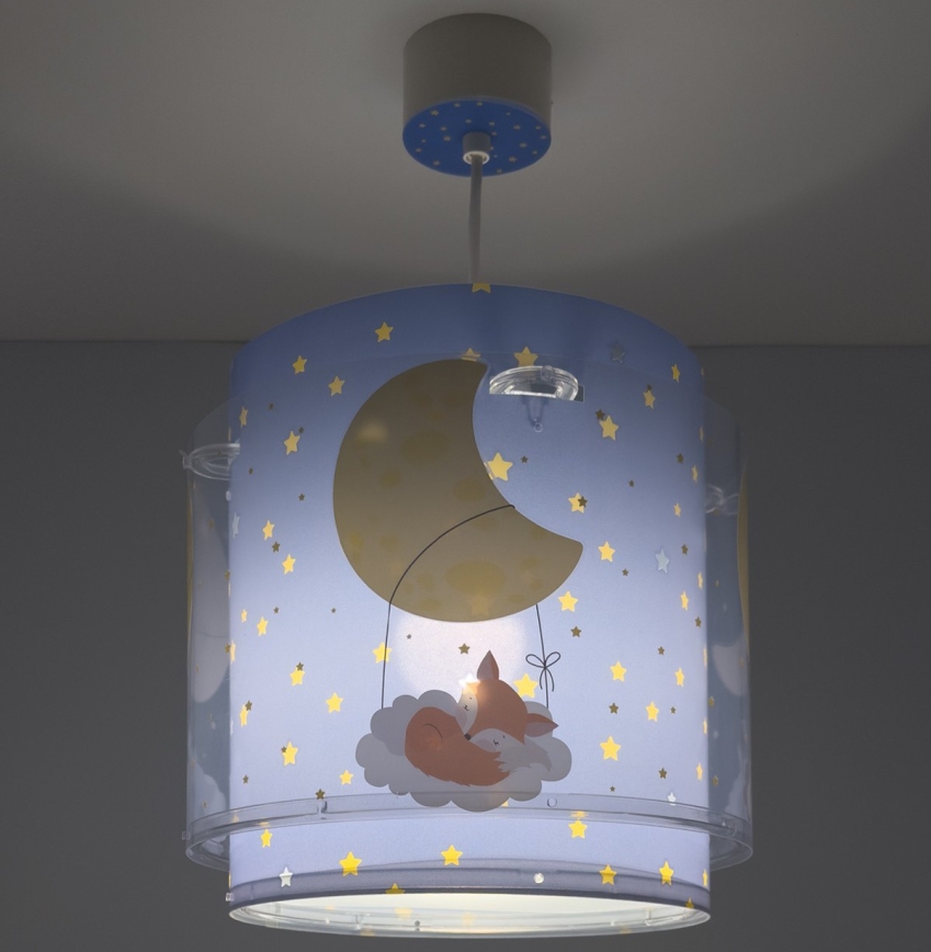 Dalber 76632 - Bērnu lustra MOON DREAMS 1xE27/15W/230V zila