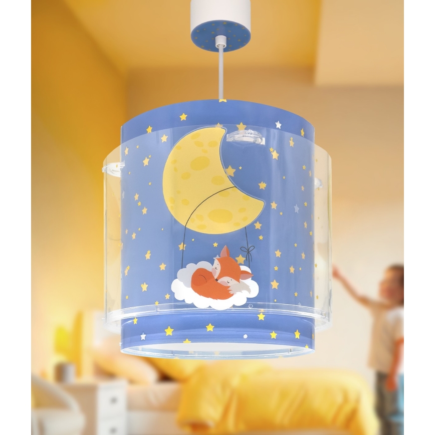 Dalber 76632 - Bērnu lustra MOON DREAMS 1xE27/15W/230V zila