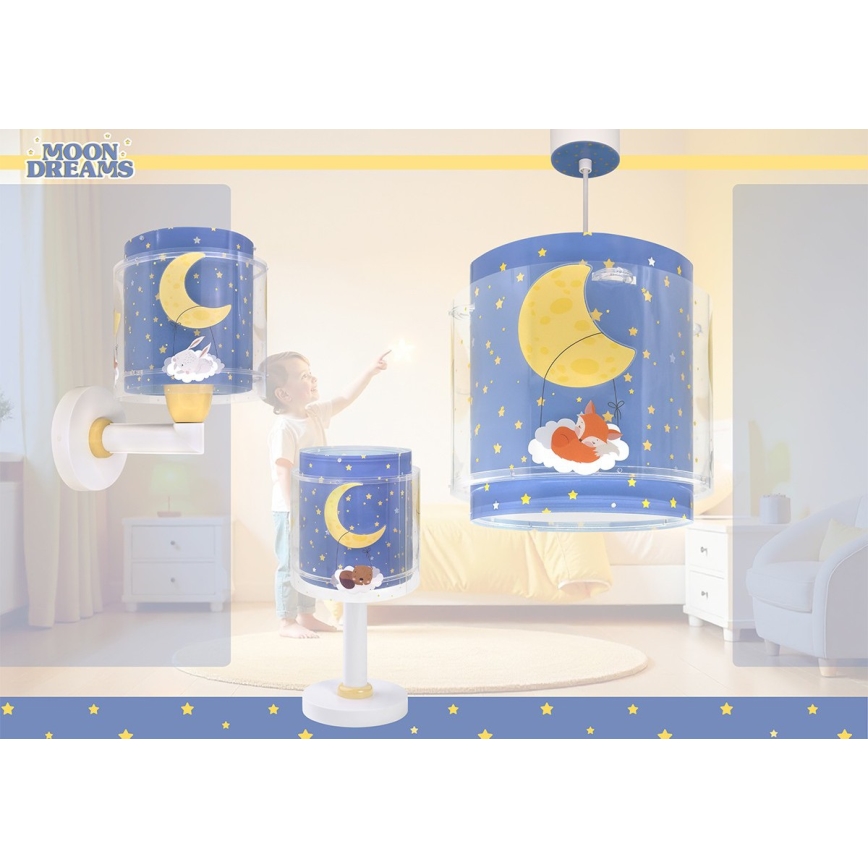 Dalber 76632 - Bērnu lustra MOON DREAMS 1xE27/15W/230V zila