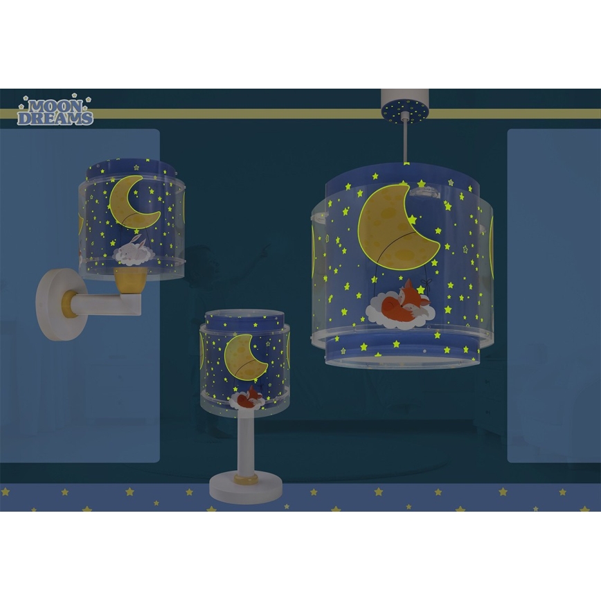 Dalber 76632 - Bērnu lustra MOON DREAMS 1xE27/15W/230V zila