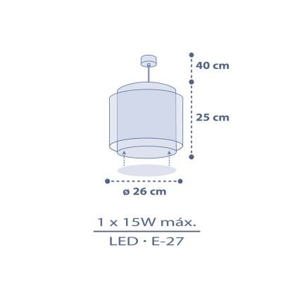 Dalber 76632 - Bērnu lustra MOON DREAMS 1xE27/15W/230V zila