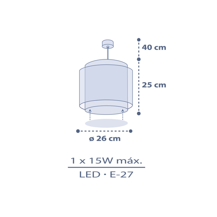 Dalber 76632 - Bērnu lustra MOON DREAMS 1xE27/15W/230V zila