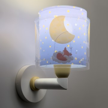 Dalber 76639 - Bērnu sienas lampa MOON DREAMS 1xE27/15W/230V zila