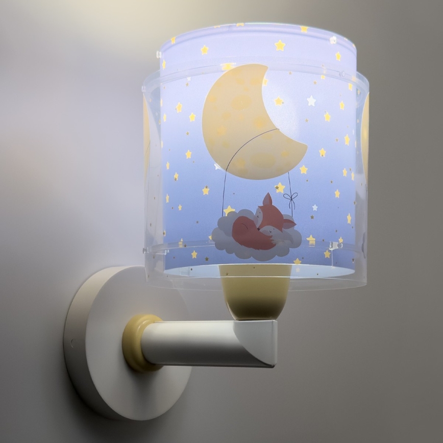 Dalber 76639 - Bērnu sienas lampa MOON DREAMS 1xE27/15W/230V zila