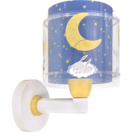 Dalber 76639 - Bērnu sienas lampa MOON DREAMS 1xE27/15W/230V zila
