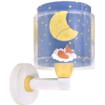 Dalber 76639 - Bērnu sienas lampa MOON DREAMS 1xE27/15W/230V zila