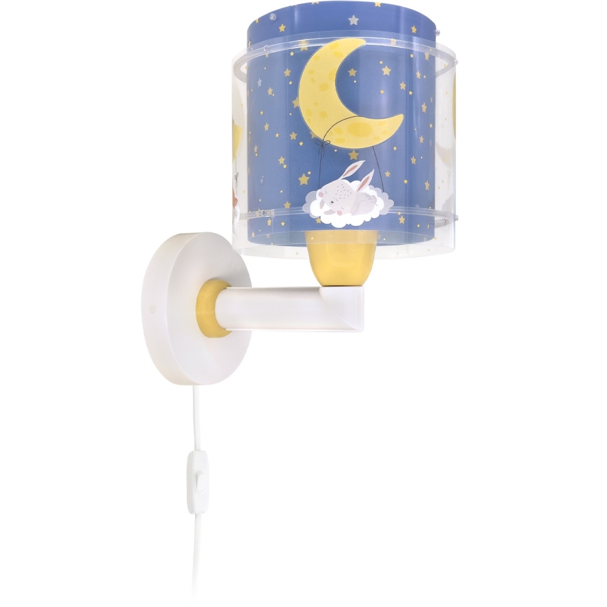 Dalber 76639 - Bērnu sienas lampa MOON DREAMS 1xE27/15W/230V zila