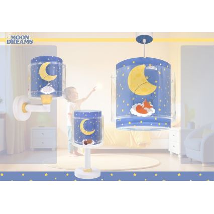 Dalber 76639 - Bērnu sienas lampa MOON DREAMS 1xE27/15W/230V zila
