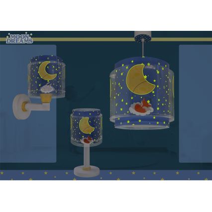 Dalber 76639 - Bērnu sienas lampa MOON DREAMS 1xE27/15W/230V zila