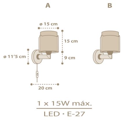 Dalber 76879 - Bērnu sienas lampa BABY CHICK 1xE27/15W/230V