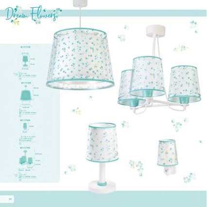 Dalber 81171H - Bērnu lampa DREAM FLOWERS 1xE14/40W/230V