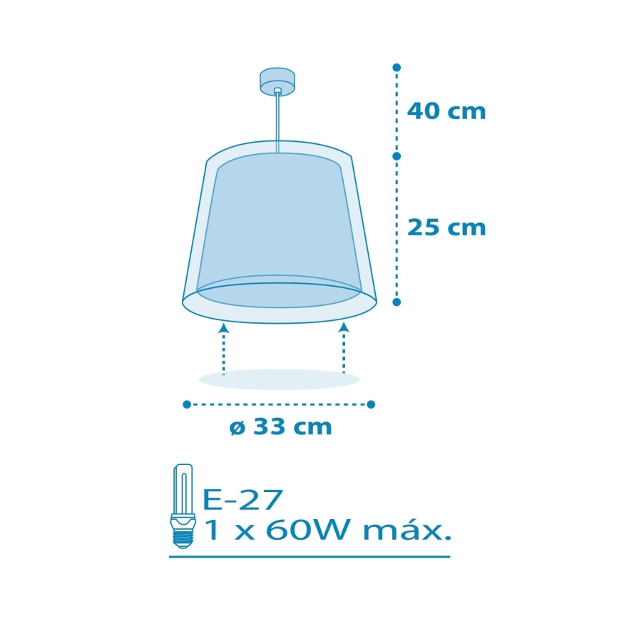Dalber 81192T - Bērnu lustra LIGHT FEELING 1xE27/60W/230V
