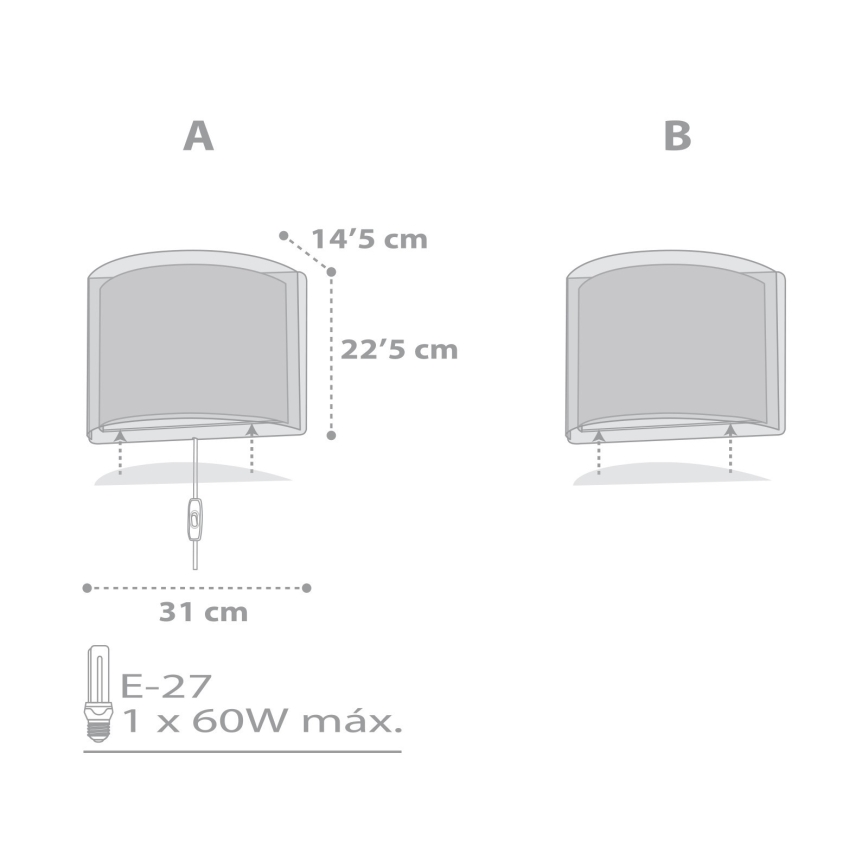 Dalber 81198E - Bērnu sienas gaismeklis LIGHT FEELING 1xE27/60W/230V