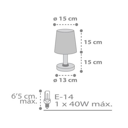 Dalber 82211B - Bērnu lampa STAR LIGHT 1xE14/40W/230V balta