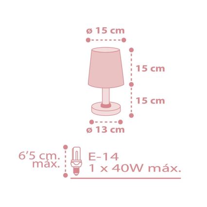 Dalber 82211S - Bērnu lampa STAR LIGHT 1xE14/40W/230V rozā