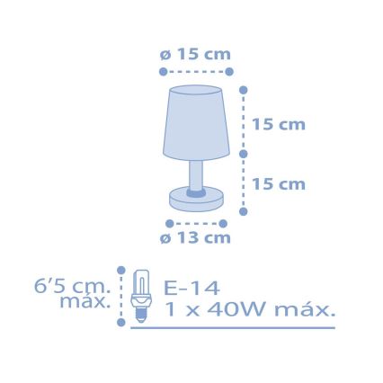 Dalber 82211T - Bērnu lampa STAR LIGHT 1xE14/40W/230V zila