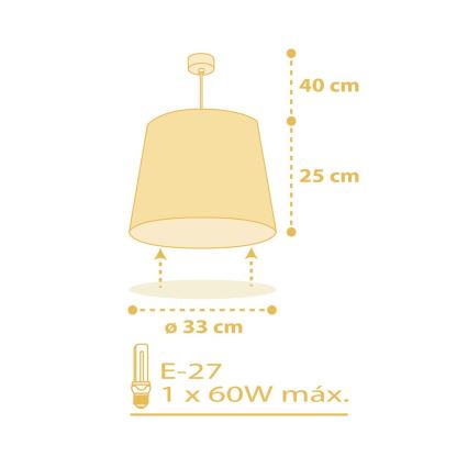 Dalber 82212A - Bērnu lustra STAR LIGHT 1xE27/60W/230V dzeltena