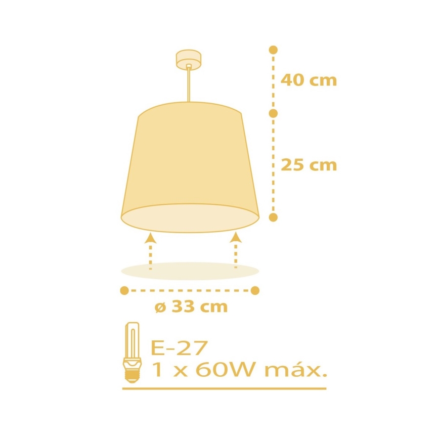 Dalber 82212A - Bērnu lustra STAR LIGHT 1xE27/60W/230V dzeltena