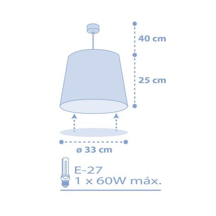 Dalber 82212T - Bērnu lustra STAR LIGHT 1xE27/60W/230V zila