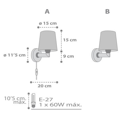 Dalber 82219B - Bērnu sienas gaismeklis STAR LIGHT 1xE27/60W/230V balts