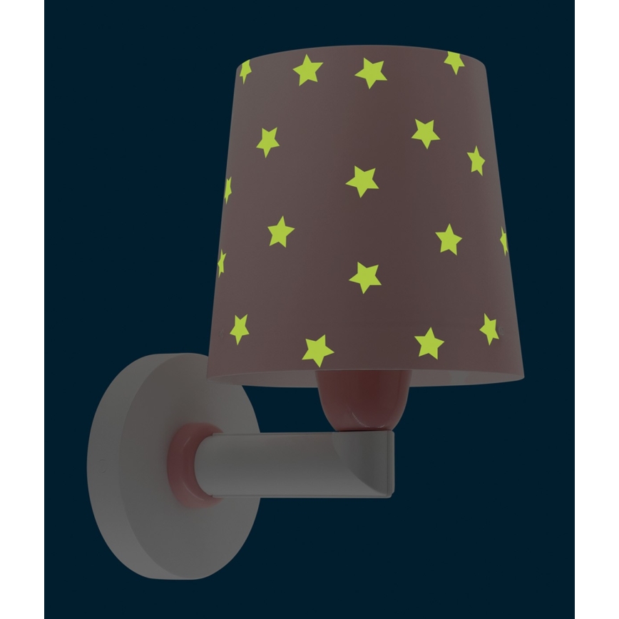 Dalber 82219S - Bērnu sienas gaismeklis STAR LIGHT 1xE27/60W/230V rozā