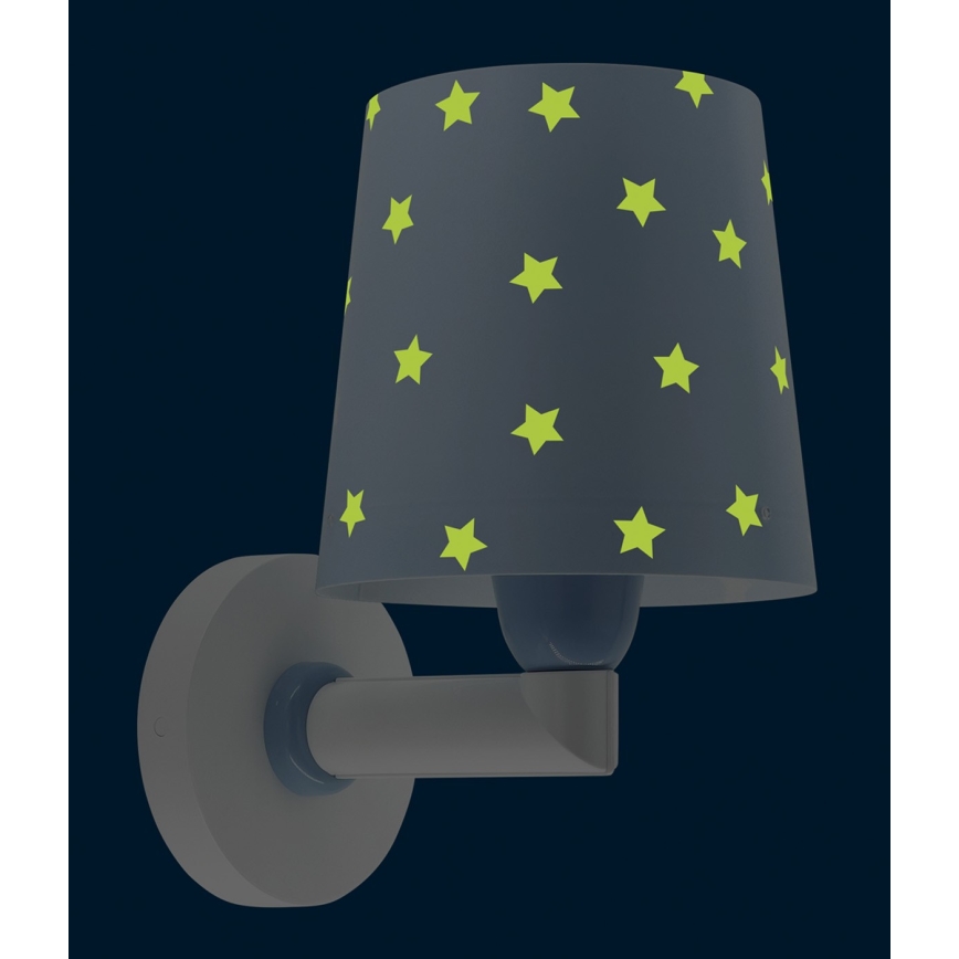 Dalber 82219T - Bērnu sienas gaismeklis STAR LIGHT 1xE27/60W/230V zils