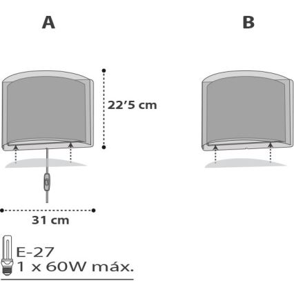 Dalber D-41418E - Bērnu sienas gaismeklis CLOUDS 1xE27/60W/230V