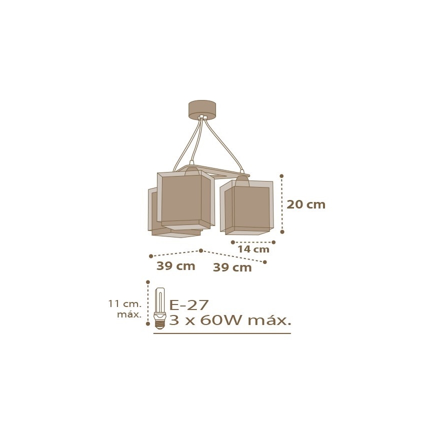 Dalber D-63394 - Bērnu lustra GOOD NIGHT 3xE27/60W/230V