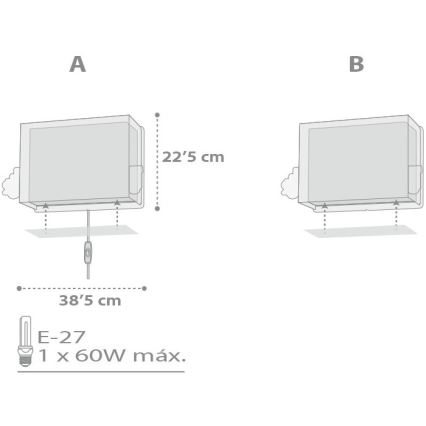 Dalber D-63538 - bērnu sienas gaismeklis TRAIN 1xE27/60W/230V