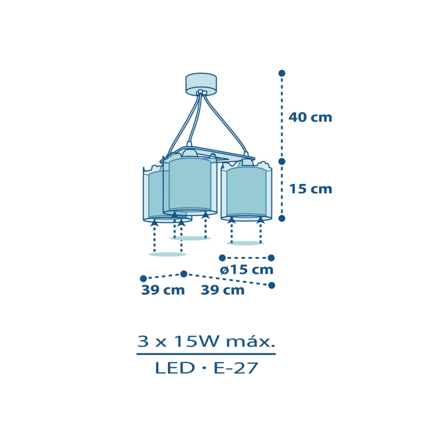 Dalber D-76114 - Bērnu lustra MY LITTLE JUNGLE 3xE27/15W/230V