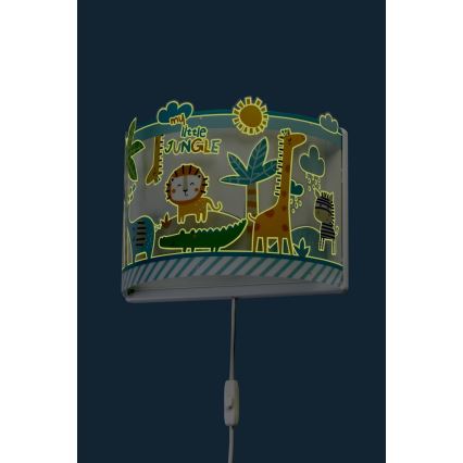 Dalber D-76118 - Bērnu sienas gaismeklis MY LITTLE JUNGLE 1xE27/15W/230V
