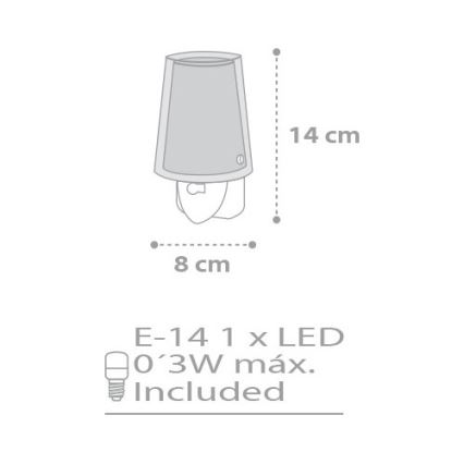 Dalber D-81215L - LED nakts lampa STARS 1xE14/0,3W/230V