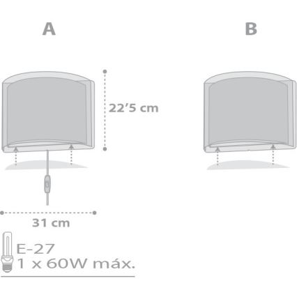 Dalber D-81218E - Bērnu sienas gaismeklis STARS 1xE27/60W/230V