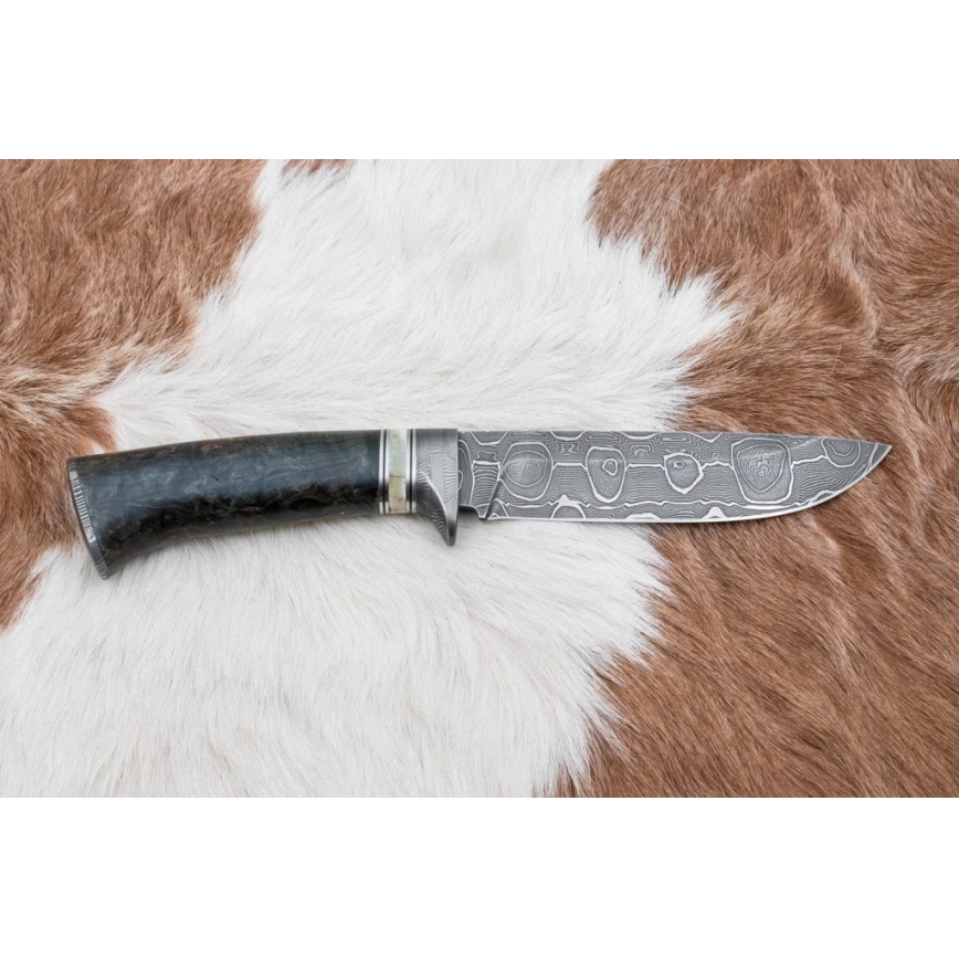 Damaskas medību nazis 13,8 cm Bērzs/kamieļa kauls