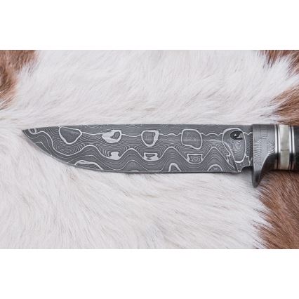 Damaskas medību nazis 13,8 cm Bērzs/kamieļa kauls